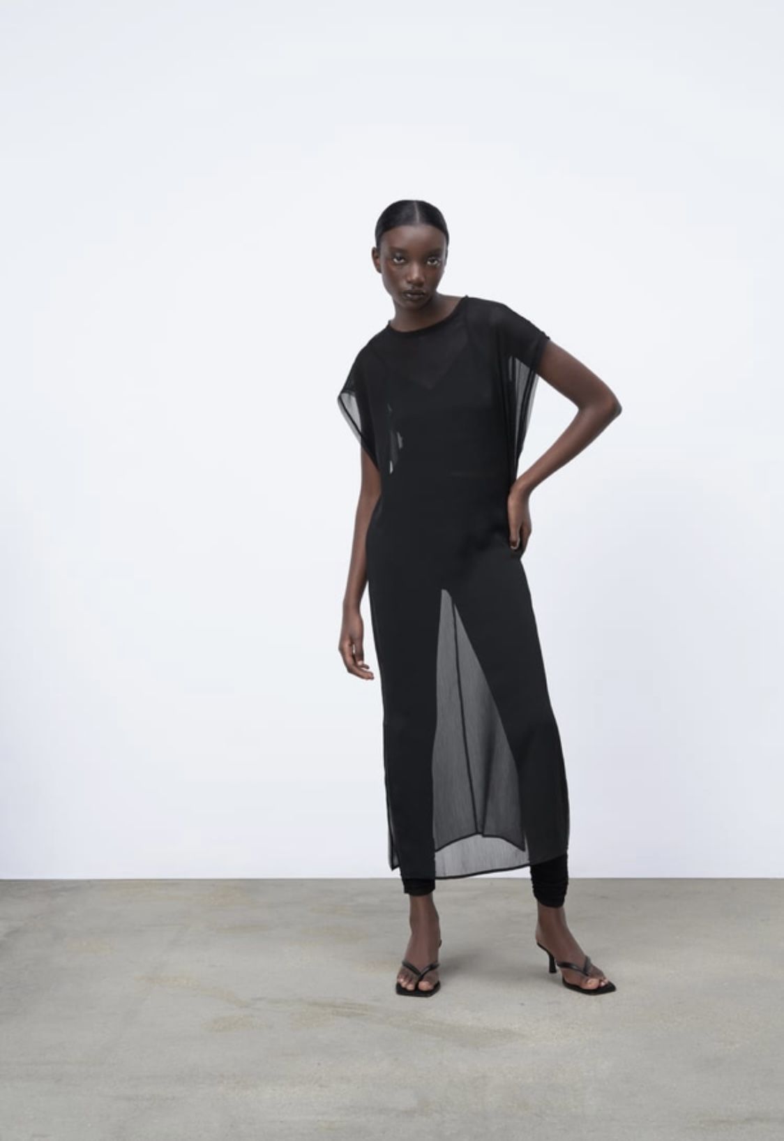 Gauze Tunic Black Zara