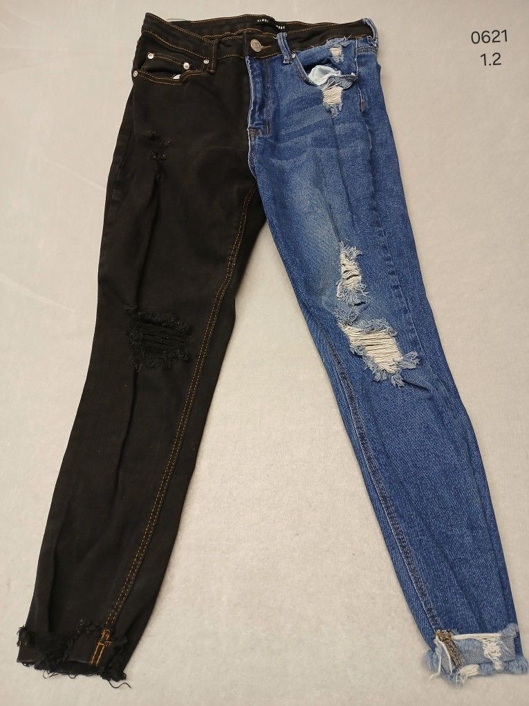 Almost Famous (5) Womens Multicolor 2 Tone Jeans