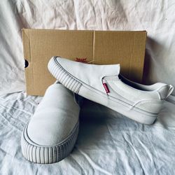Men’s White Levi Slip-On shoes - Size 8
