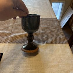 Vintage ceramic pottery goblet 