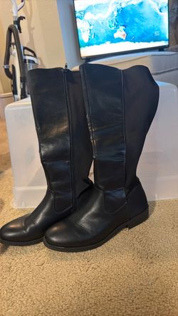 W’s Tall Shaft Fabric Boots 8M Wide Calf