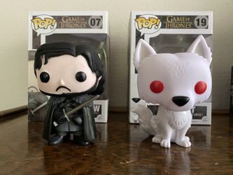 Funko Pop Game of Thrones Jon Snow & Ghost w/ Boxes - Mint Condition