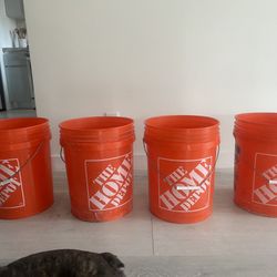 4 Home Depot Buckets 