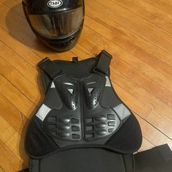 Motorcycle Vest And Helmet 
