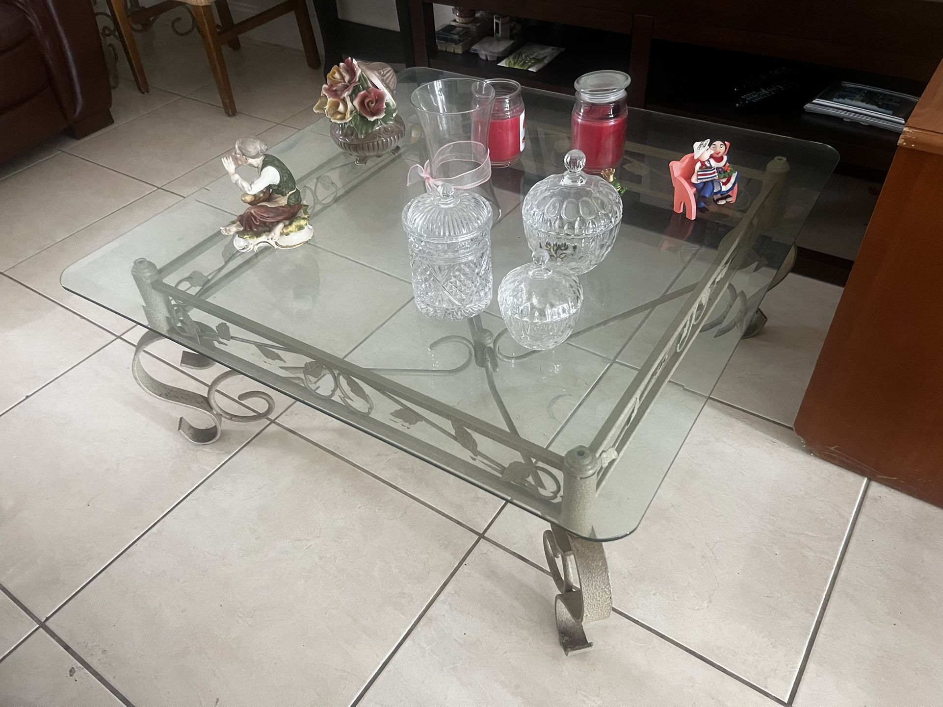 3 Piece Glass Living Room Table Set
