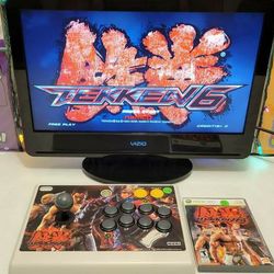 Xbox 360 Tekken 6 Video Game Arcade Wireless Tournament Fight Pad Set