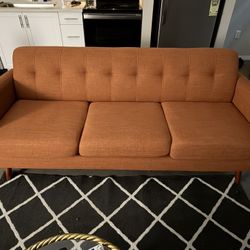 Bettie Russet 86” Sofa (Orange Couch/Sofa)