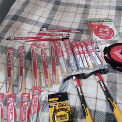 BRAND NEW  MILWAUKEE/DIABLO sawsall blades,Diablo finish saw blades,Hardie blades,DeWalt hammers and tape measures all half price