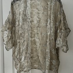 Vintage Sheer Kimono Jacket Shawl Bolero 