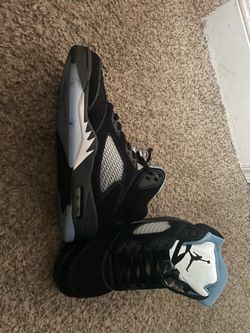 Air Jordan 5 Black Metallic Silver Sneakers