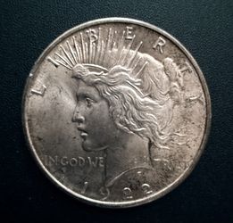 1922 Peace Silver Dollar AU Toned