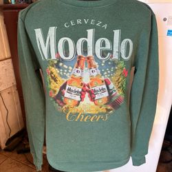 New Modelo Cerveza Men's XS Pullover Beer Fleece Sweatshirt  Green