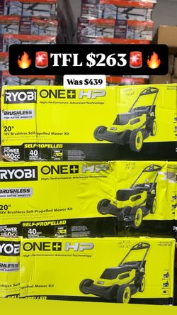 RYOBY 20" 18V Brushless Self-opelled Mower Kit