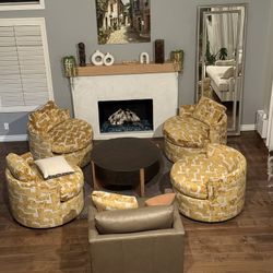 LARGE living Room Round Swivel Chairs (4)