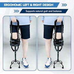 Hands Free Knee Crutch with Safety Kneepad, Pain Free Adjustable Peg Leg Crutch Alternative to Crutches & Knee Scooters for Foot, Ankle Lower Leg Inju