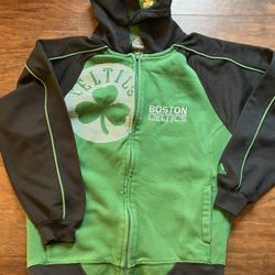Adidas NBA Boston Celtics Kids  Full Zip Hoodie Jacket Size  Large 14-16