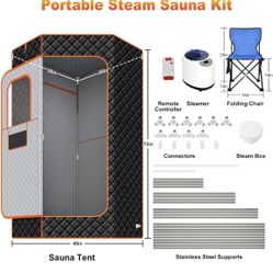 Portable Steam Sauna Box for Home, with 3L 1200w Steamer