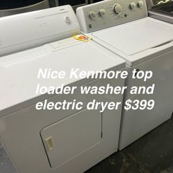 Nice Kenmore Top Loander Washer And Electric Dryer 