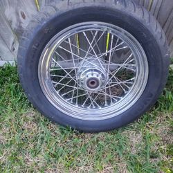 Vintage Harley Davidson Rim And Tire.