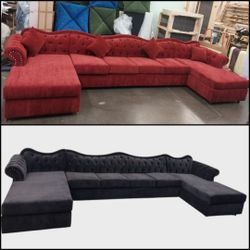 BRAND NEW 6x15x6ft And 11x11ft Or 6x13x6ft U SECTIONAL SOFA CHAISE, BARCELONA CINNABAR. CUSTOM Made AVAILABLE