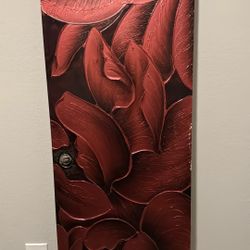 Red Floral Wall Canvas Painting