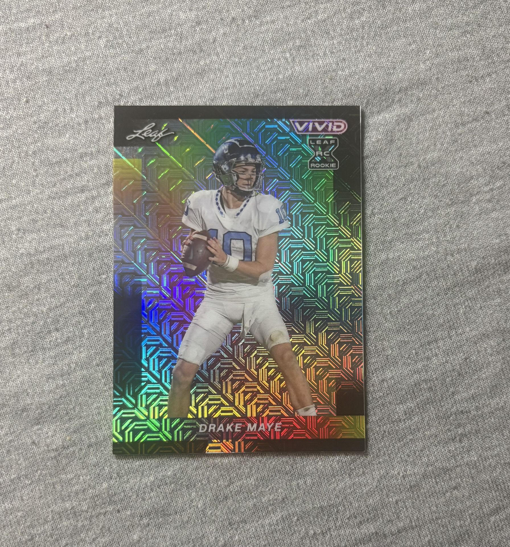 2024 Leaf Drake Maye Black Mojo Rookie Refractor Card # 113 sp-/5