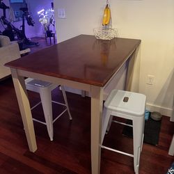 nice wood kitchen table - bar height
