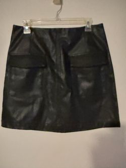 Black Faux Leather Mini Skirt