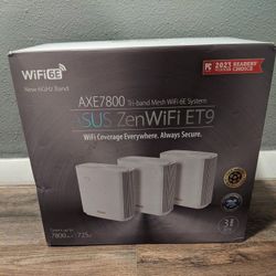 New ASUS ZenWiFi ET9 AXE7800 Tri-Band Mesh WiFi 6E System (ET9 3PK)