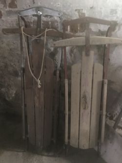 Flexible flyer wood sled antique