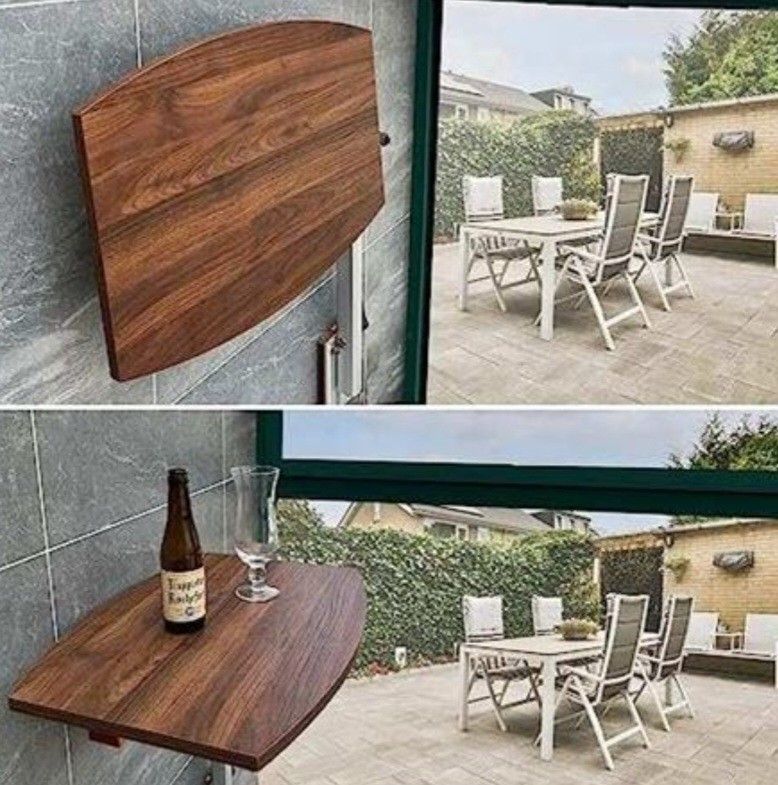 RV Table Leg Bracket with Side Folding Function with A Black Walnut Multi-layer Wood Top,with Removable and Height Adjustable 360 Rotation Function fo