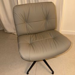 Criss Cross Chair with Wheels, Armless Wide Cross Legged Vanity Office Desk Chair