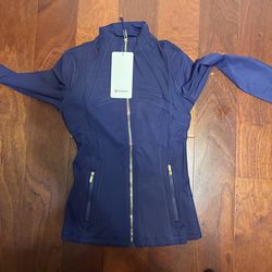 Brand New Midnight Blue Lululemon Tracksuit Set With Gold Zippers
