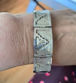Vintage Mexican Silver Panel Bracelet