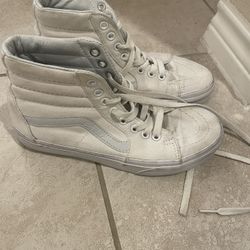 White Vans High Top Size 6.5W