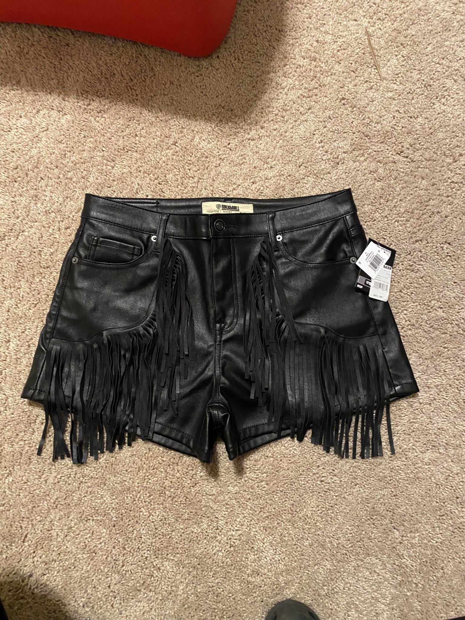 Women’s Leather Fringe Shorts Size 30 
