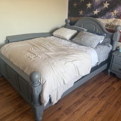 Bed frame & two night stands