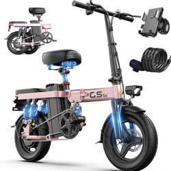 Electric Bike 20-25MPH Compact Commuter Folding Ebike, 32 Miles Range, 3-Level Pedal Assist, 1