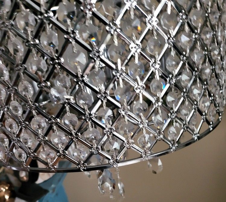 Silver Beaded Chandelier 
