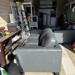 Leather Couch, Loveseat, Chair with Ottoman 