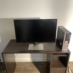 Dell Monitor + Optiplex + Desk