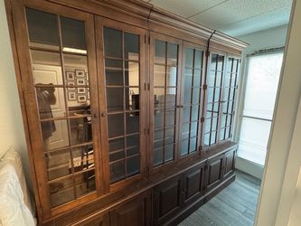 Three Ethan Allen Glass Door Bookcases - sold as set