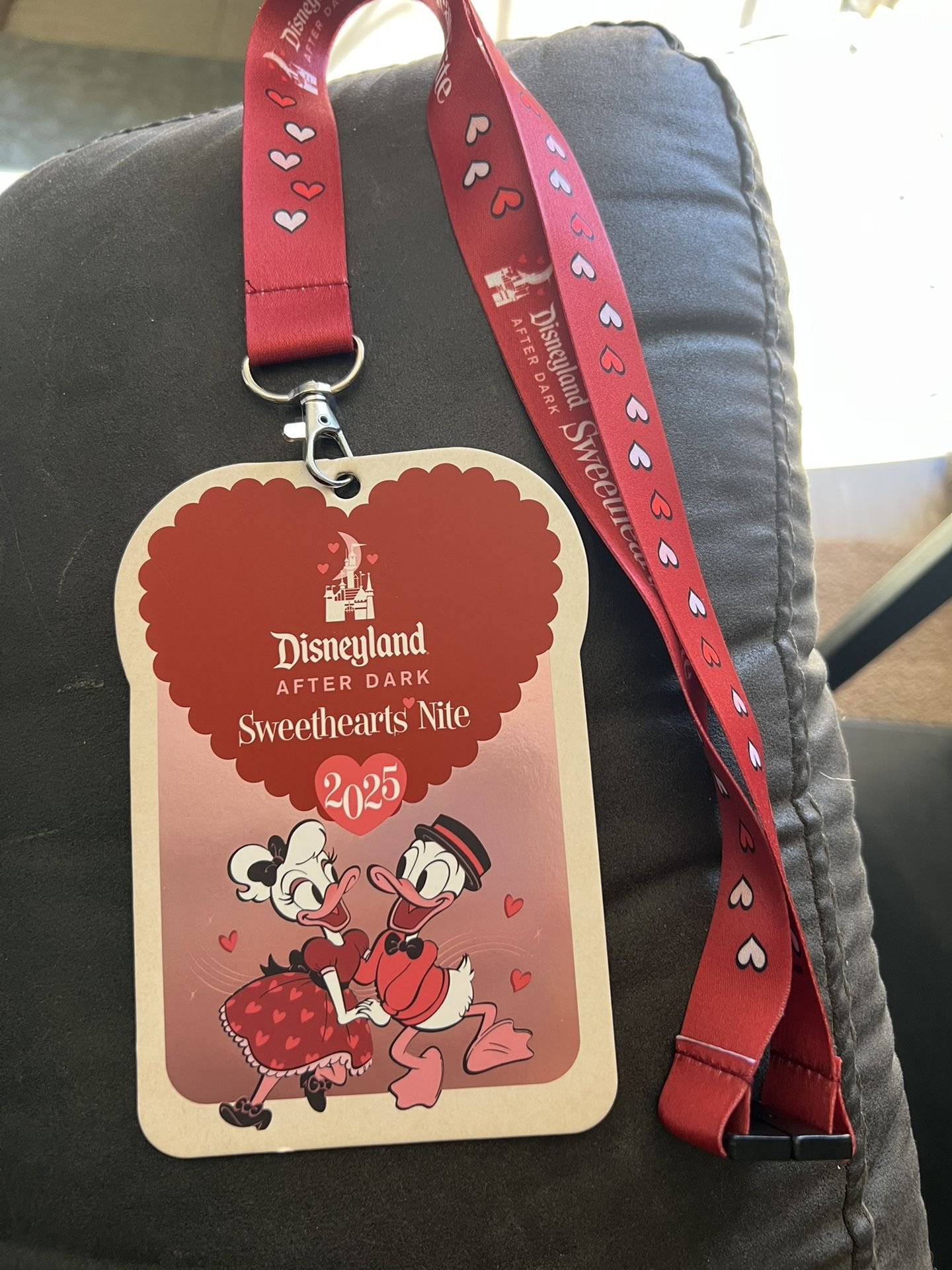 Disneyland After Dark Sweethearts Nite 2025 red hearts Lanyard