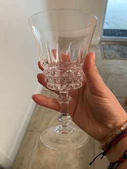 Vintage Tuilleries Villandry by CRISTAL D'ARQUES - DURAND 4 Cut Crystal Wine Glasses