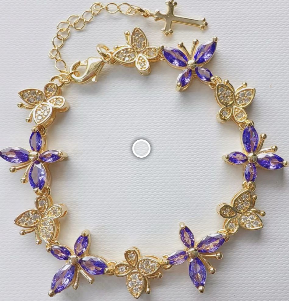 Gold Plated Butterfly Adjustable Bracelet 