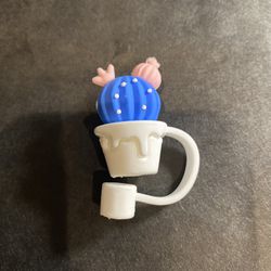 Blue Cactus Starbucks Cup Straw Cover for Sale in Moreno Valley