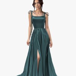 YMSHA Women’s Satin Dress with Slit - Formal