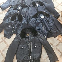 Vintage Police Jacket - Bomber- Halloween costume - Waterproof- Fur collar