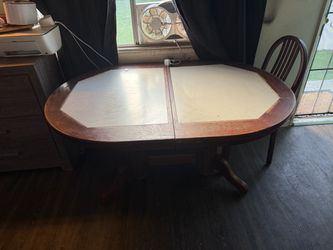 Solid Wood and Porcelain Dinner Table.