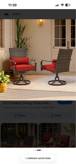 Brand New Patio Swivel Chair Set (4 Chairs) – Still in Box
